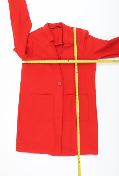 Dunnes Women Red Mid-Length Polyester Overcoat Size S
