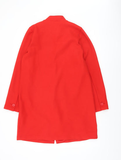 Dunnes Women Red Mid-Length Polyester Overcoat Size S