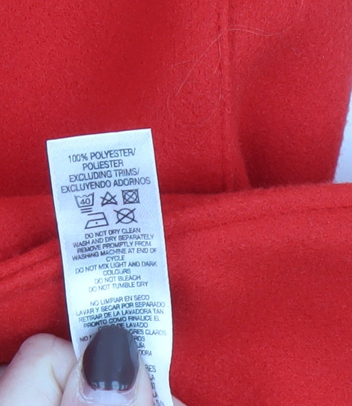 Dunnes Women Red Mid-Length Polyester Overcoat Size S