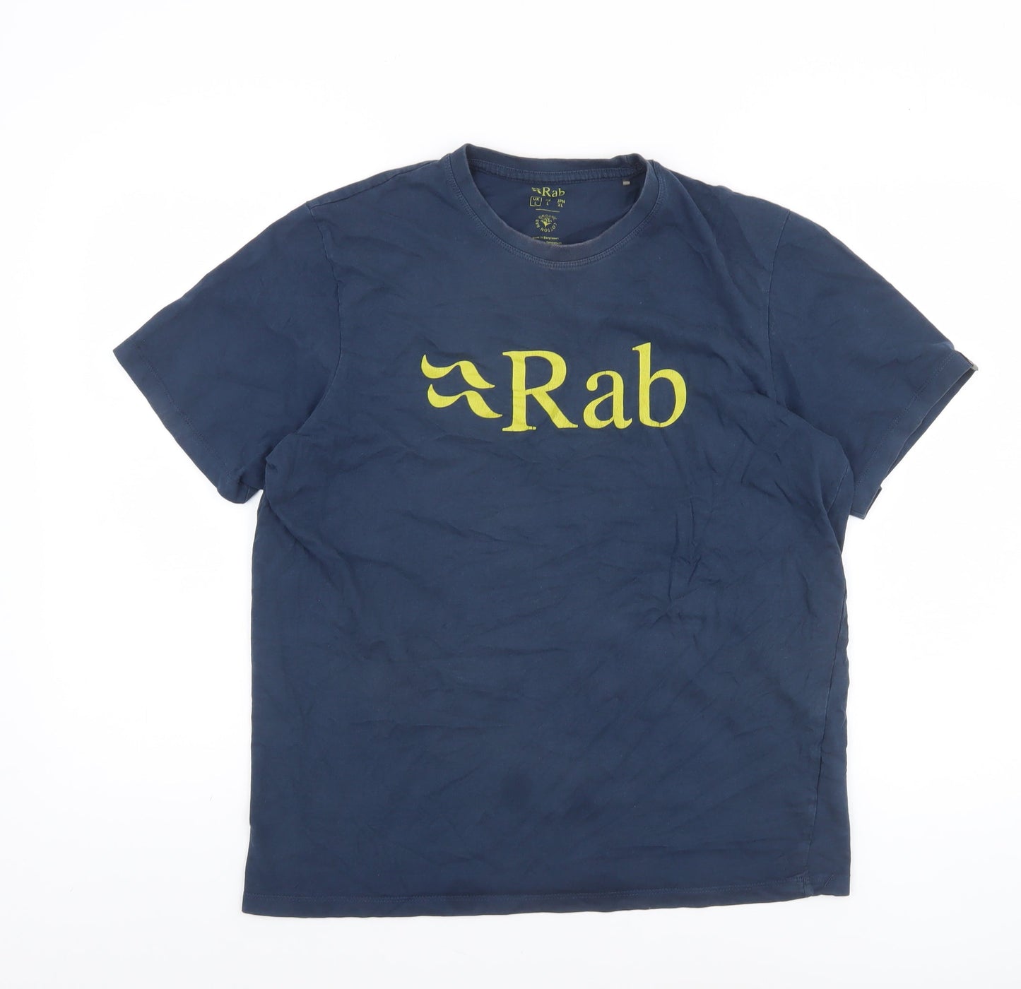 Rab Men's Navy Blue Organic Cotton Crew Neck T-Shirt L