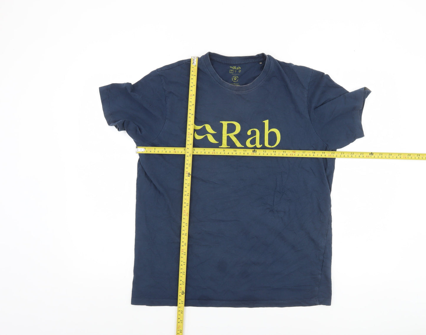 Rab Men's Navy Blue Organic Cotton Crew Neck T-Shirt L