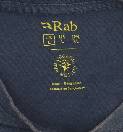 Rab Men's Navy Blue Organic Cotton Crew Neck T-Shirt L