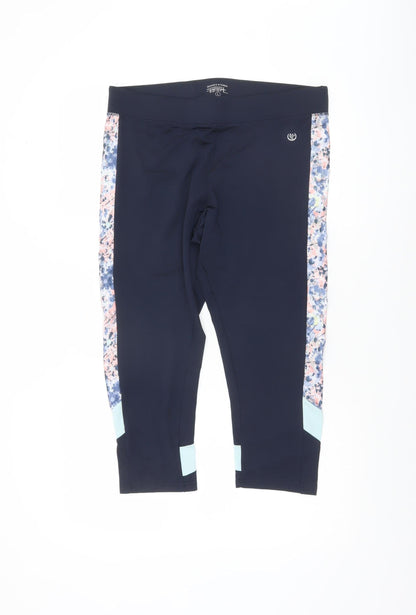 Womens UK Size L St. Bernard Slim Fit Capri Blue Leggings