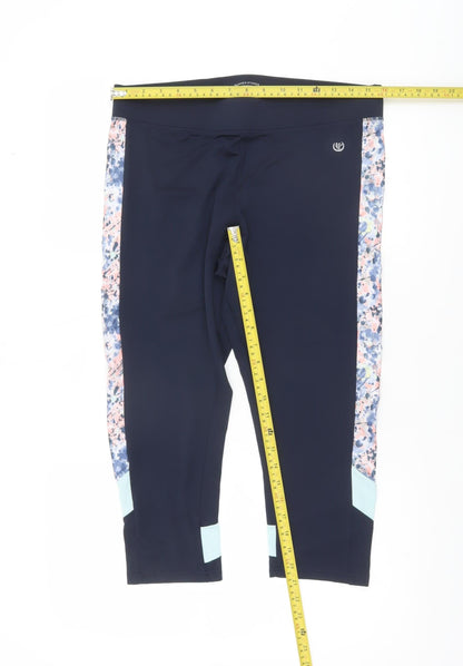 Womens UK Size L St. Bernard Slim Fit Capri Blue Leggings