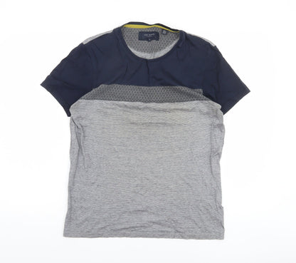 Ted Baker Men's Grey Blue Crew Neck Cotton T-Shirt Size M