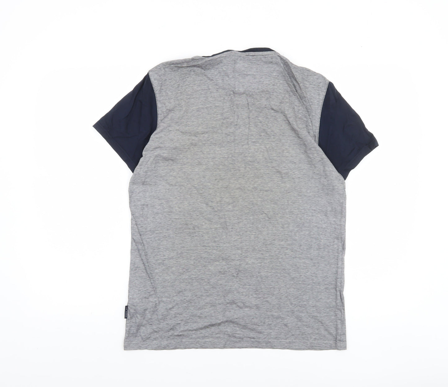 Ted Baker Men's Grey Blue Crew Neck Cotton T-Shirt Size M