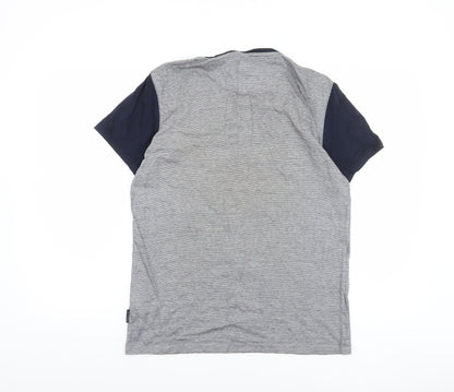 Ted Baker Men's Grey Blue Crew Neck Cotton T-Shirt Size M