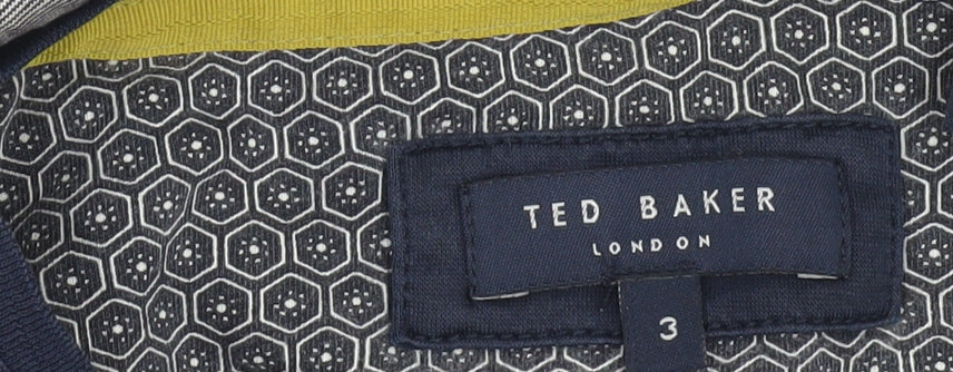 Ted Baker Men's Grey Blue Crew Neck Cotton T-Shirt Size M