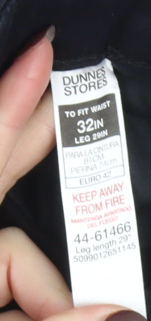 Dunnes Stores Men's Black Chino Trousers 32W 29L Slim Fit