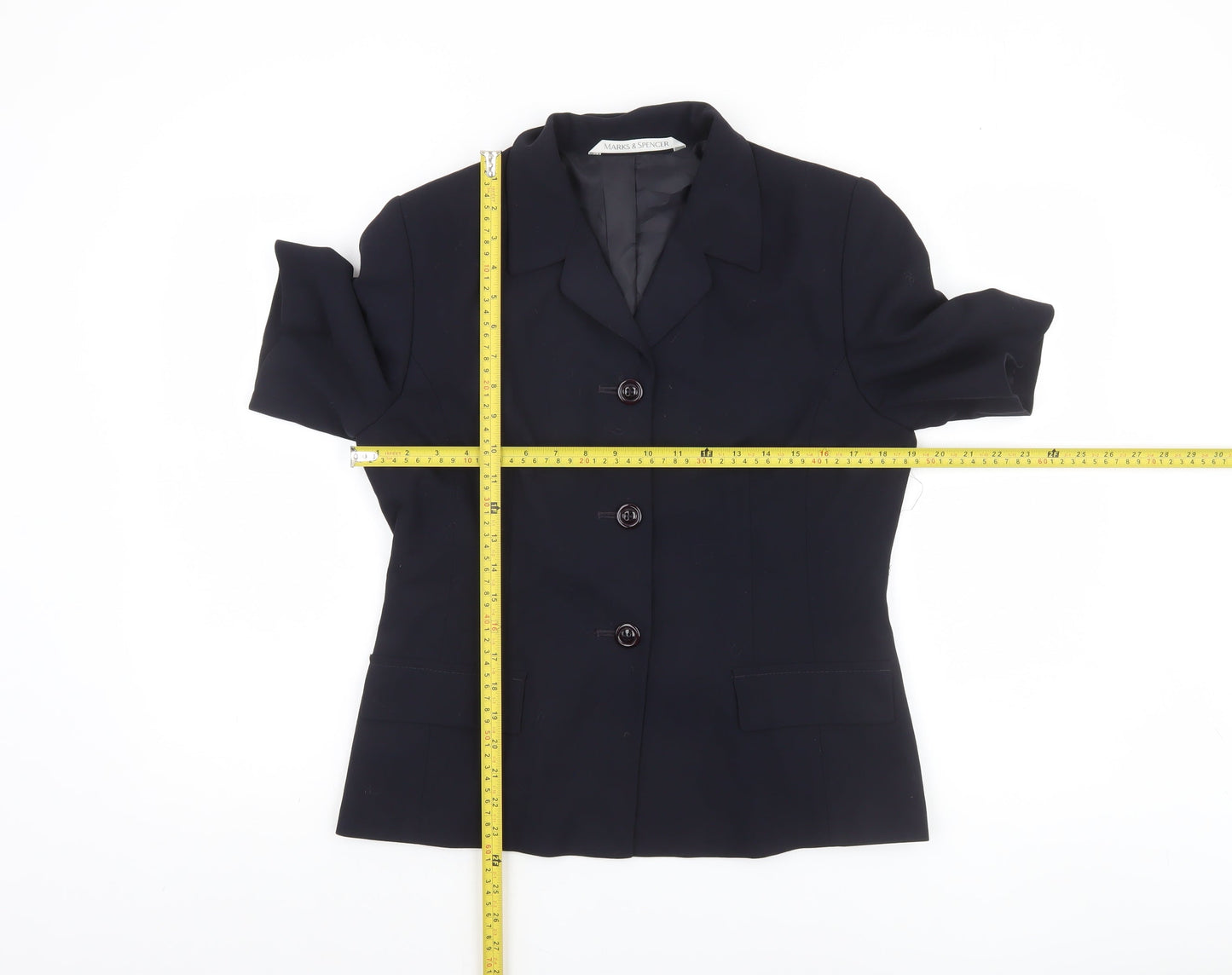 Marks and Spencer Women’s Dark Navy Suit Jacket Size 12 Short Sleeve