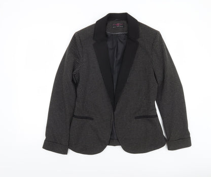 New Look Women’s Black Houndstooth Blazer UK 12 Regular Fit