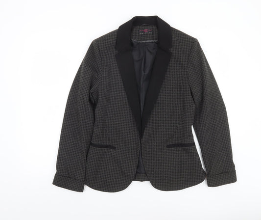 New Look Women’s Black Houndstooth Blazer UK 12 Regular Fit