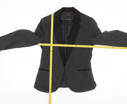 New Look Women’s Black Houndstooth Blazer UK 12 Regular Fit