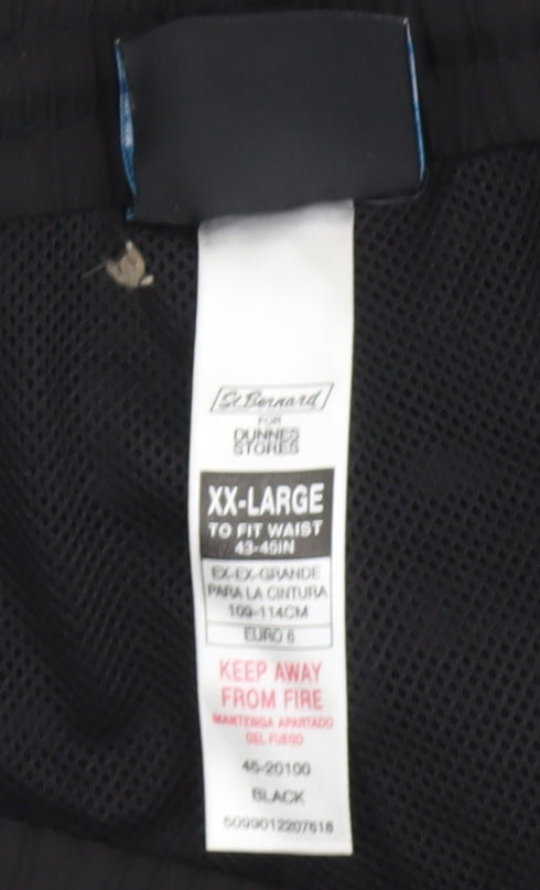 St. Bernard Men's Black 2XL Jogger Trousers Elastic Waist Lightweight