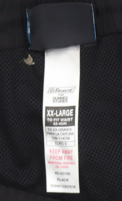 St. Bernard Men's Black 2XL Jogger Trousers Elastic Waist Lightweight