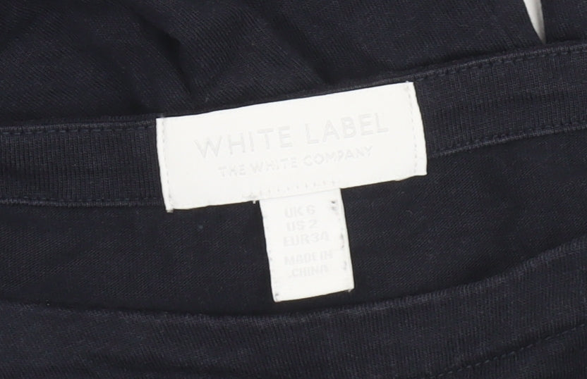 Womens UK Size 6 The White Company Black Tunic Blouse