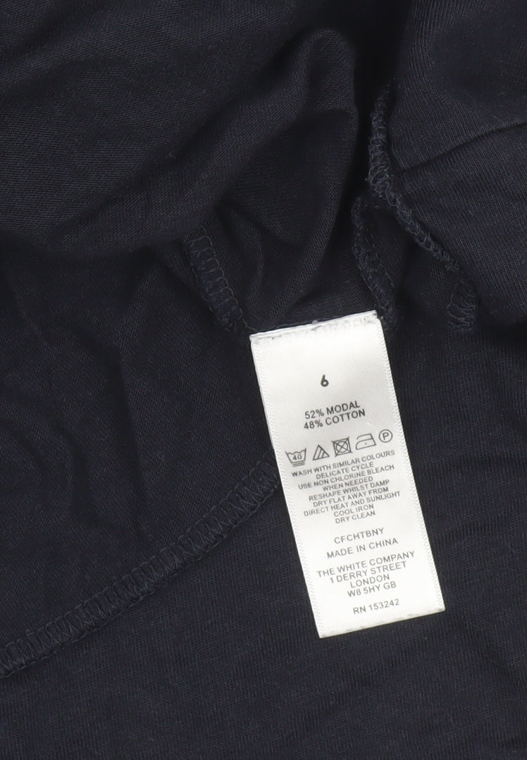 Womens UK Size 6 The White Company Black Tunic Blouse
