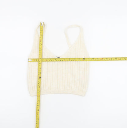Primark Women’s Ivory Knit Alpaca Blend V-Neck Cami Top Size S