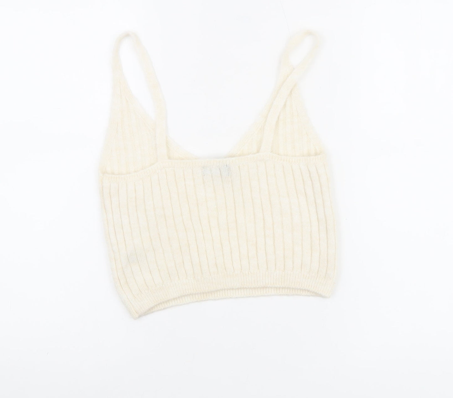 Primark Women’s Ivory Knit Alpaca Blend V-Neck Cami Top Size S