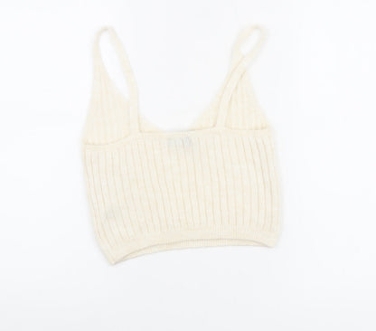 Primark Women’s Ivory Knit Alpaca Blend V-Neck Cami Top Size S