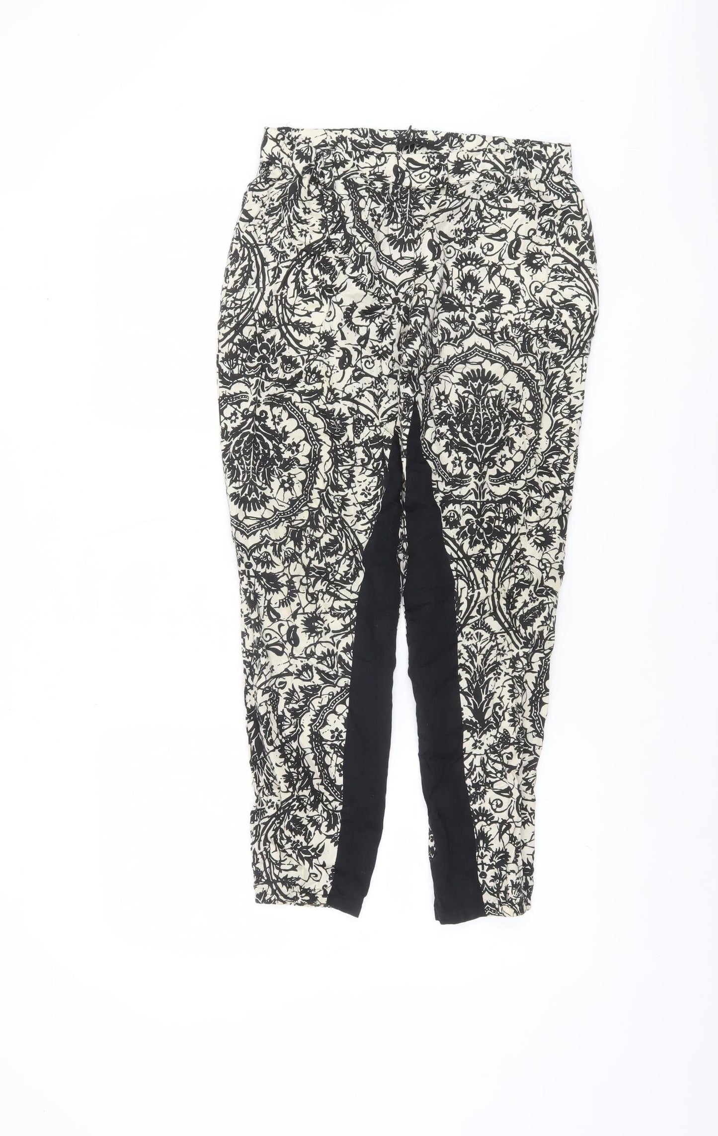 Womens UK Size 16 Sisley Slim Fit Casual Travel Black Trousers