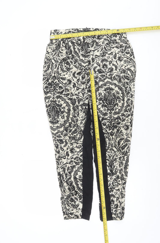 Womens UK Size 16 Sisley Slim Fit Casual Travel Black Trousers