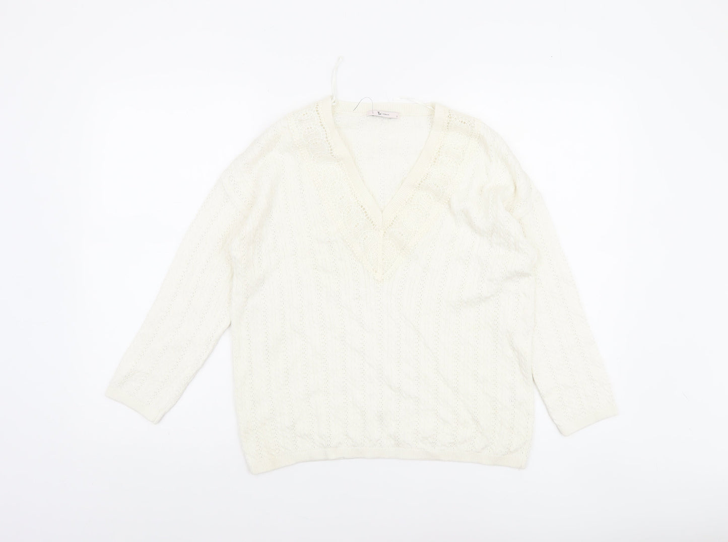 Womens UK Size 8 TU Ivory Pullover Jumper
