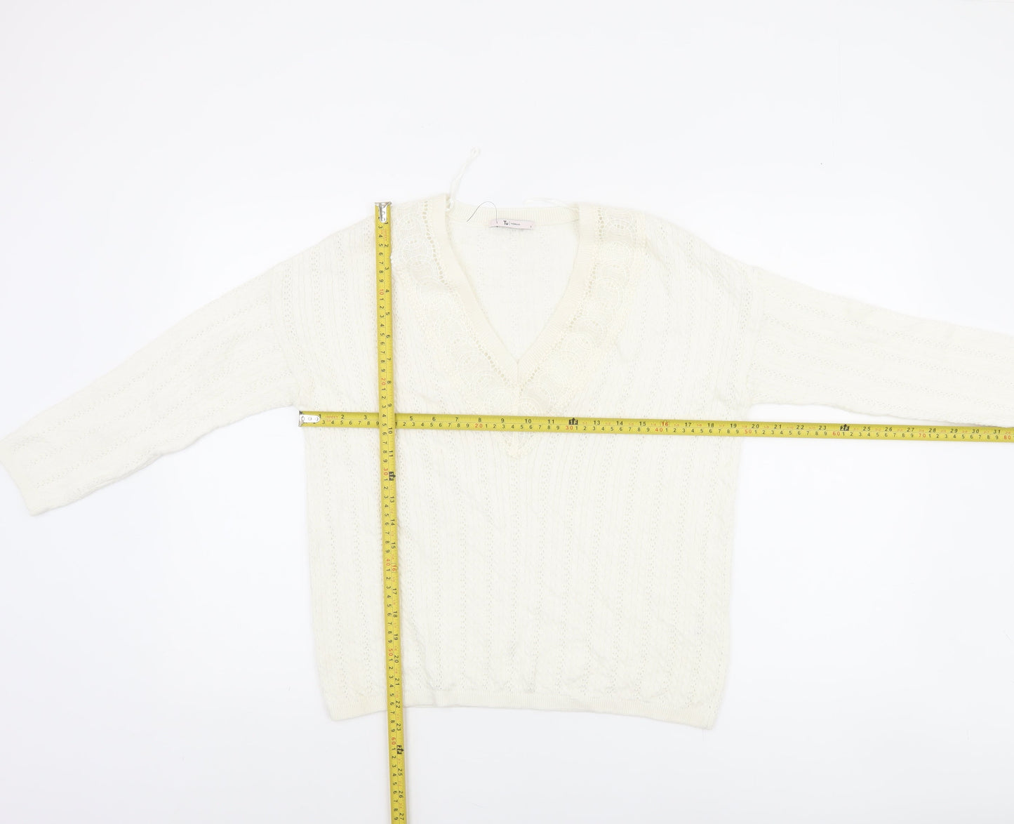 Womens UK Size 8 TU Ivory Pullover Jumper
