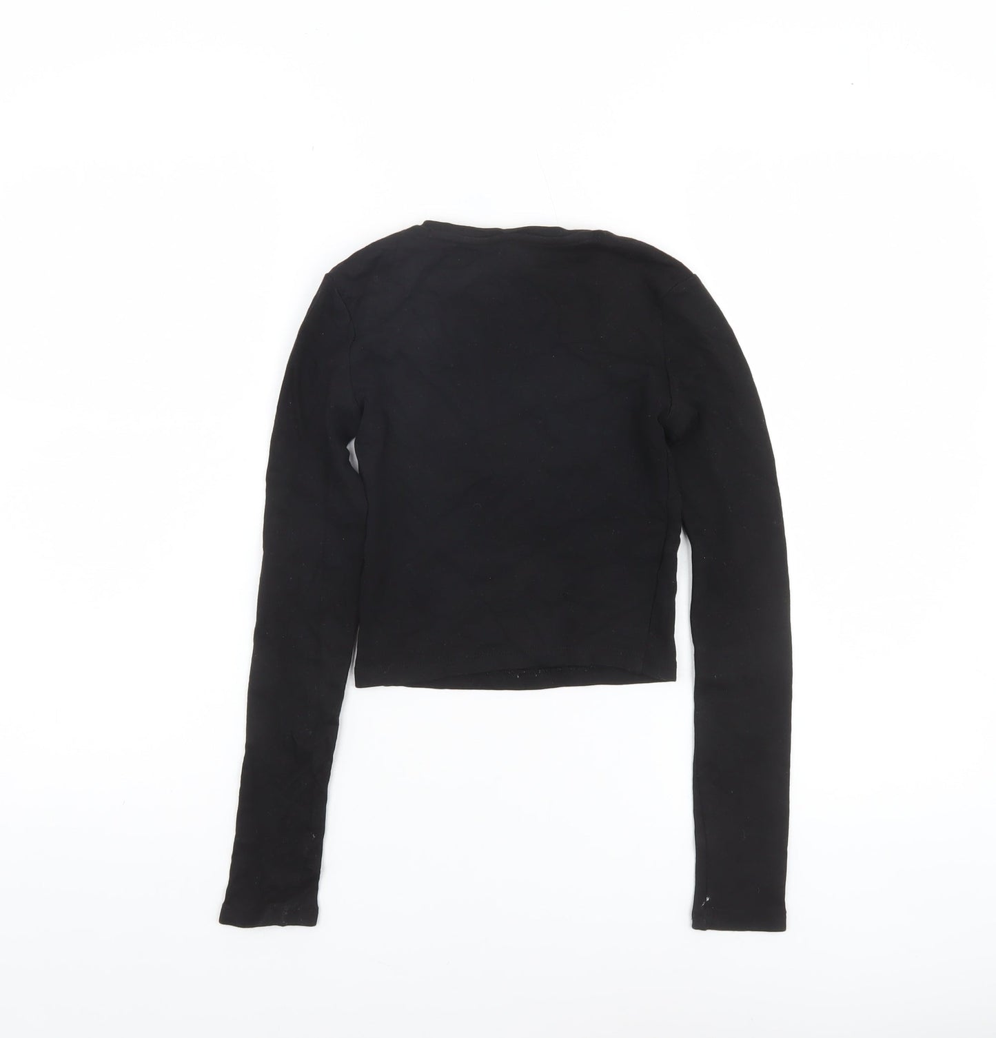 Womens UK Size XS Mavi Black Cropped T-Shirt