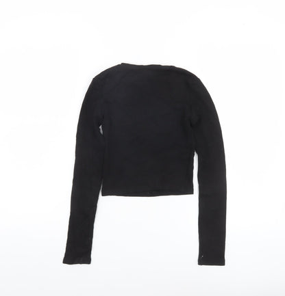 Womens UK Size XS Mavi Black Cropped T-Shirt