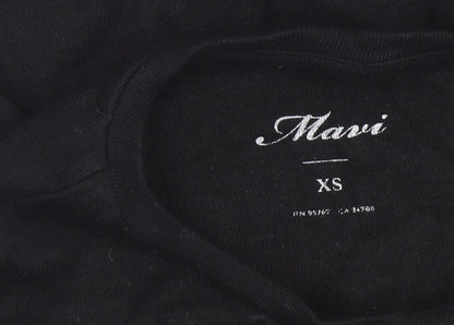 Womens UK Size XS Mavi Black Cropped T-Shirt