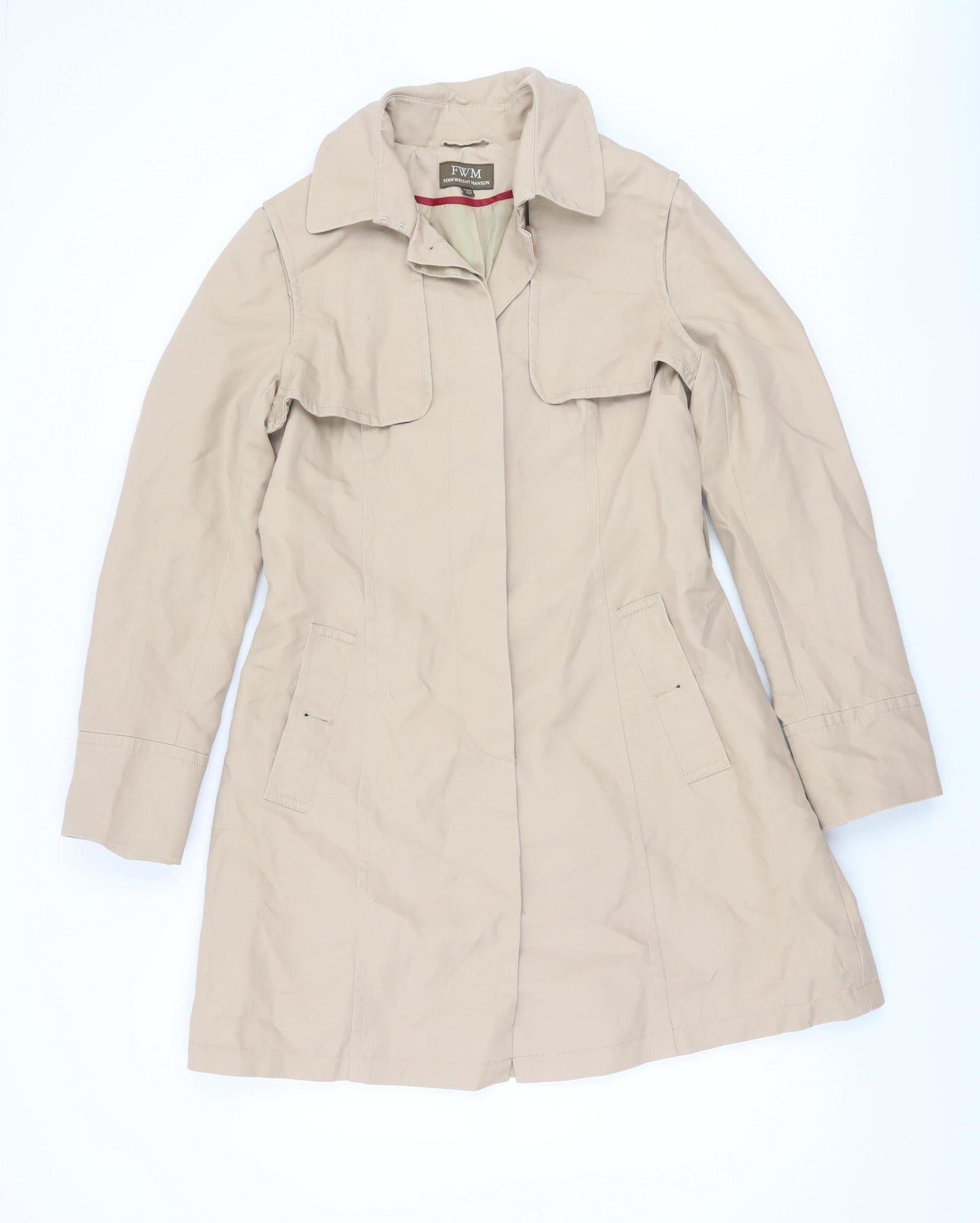 Fenn Wright Manson Women's Beige Cotton Trench Coat Size 12