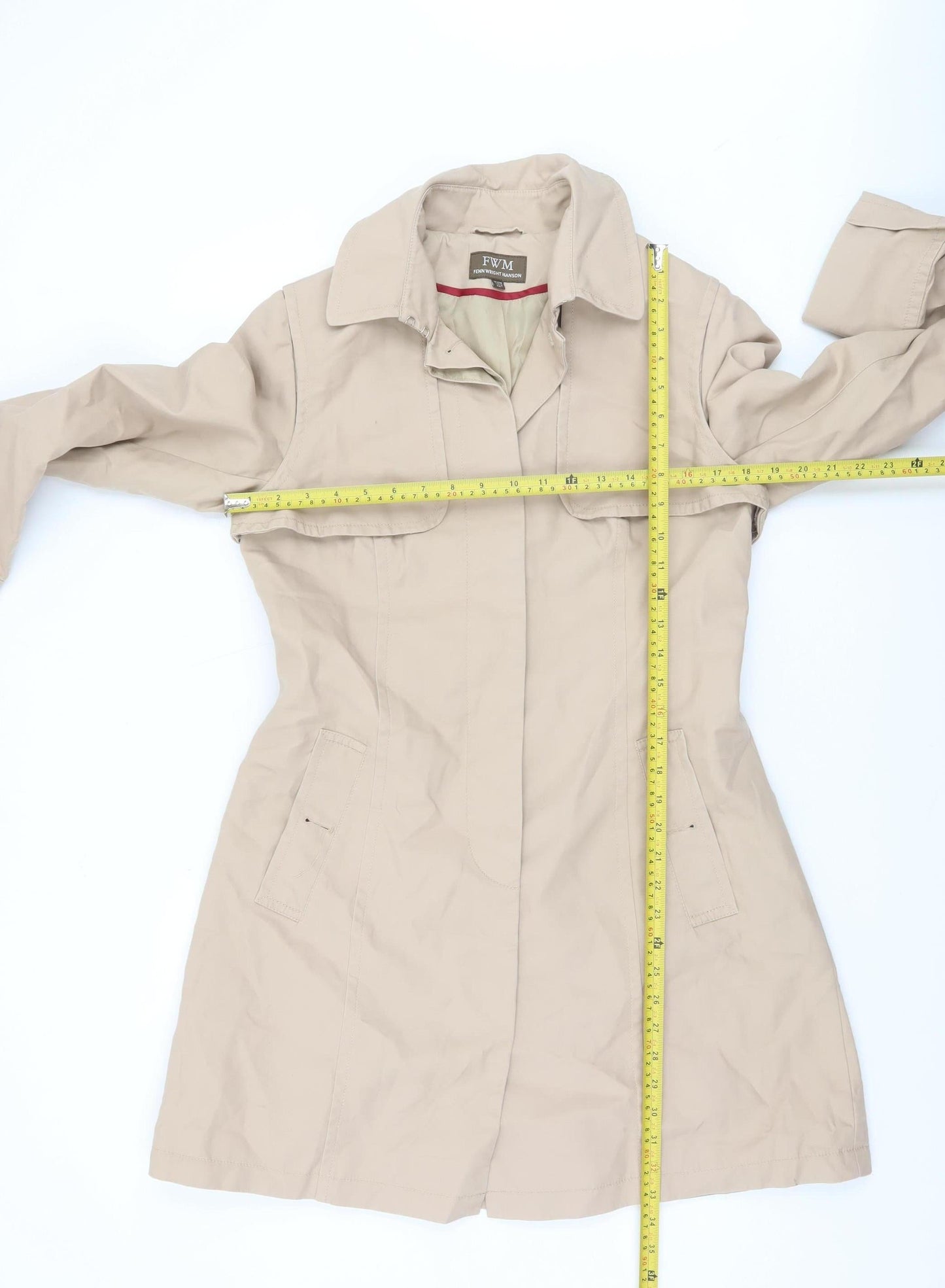 Fenn Wright Manson Women's Beige Cotton Trench Coat Size 12