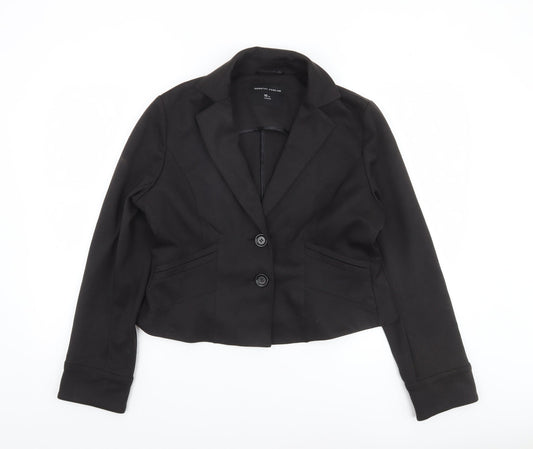 Dorothy Perkins Women's Black Tailored Blazer Size 16 UK Two-Button Work Jacket