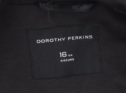 Dorothy Perkins Women's Black Tailored Blazer Size 16 UK Two-Button Work Jacket