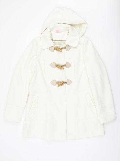 F&F Women’s Ivory Hooded Duffle Coat Size 18 Toggle Fastening Lined