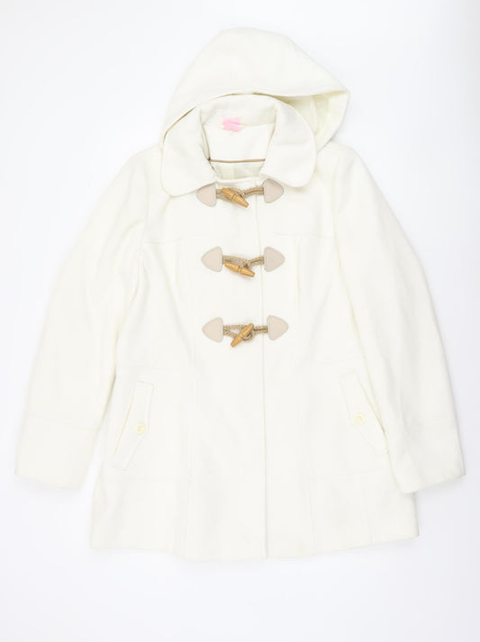F&F Women’s Ivory Hooded Duffle Coat Size 18 Toggle Fastening Lined