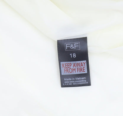 F&F Women’s Ivory Hooded Duffle Coat Size 18 Toggle Fastening Lined