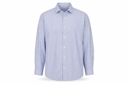 River Island Men’s Blue Striped Long Sleeve Cotton Button-Up Shirt Size L