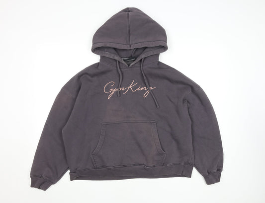 Womens UK Size 10 Gym King Grey Pullover Hoodie