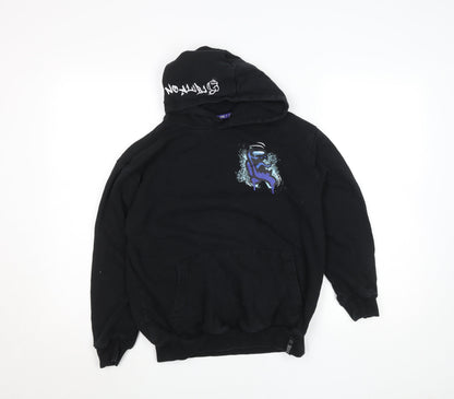 George Among Us Boys Black Pullover Hoodie 11-12 Years Cotton Blend