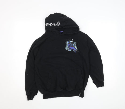 George Among Us Boys Black Pullover Hoodie 11-12 Years Cotton Blend