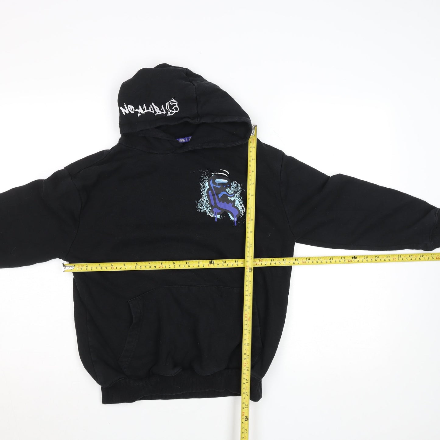 George Among Us Boys Black Pullover Hoodie 11-12 Years Cotton Blend