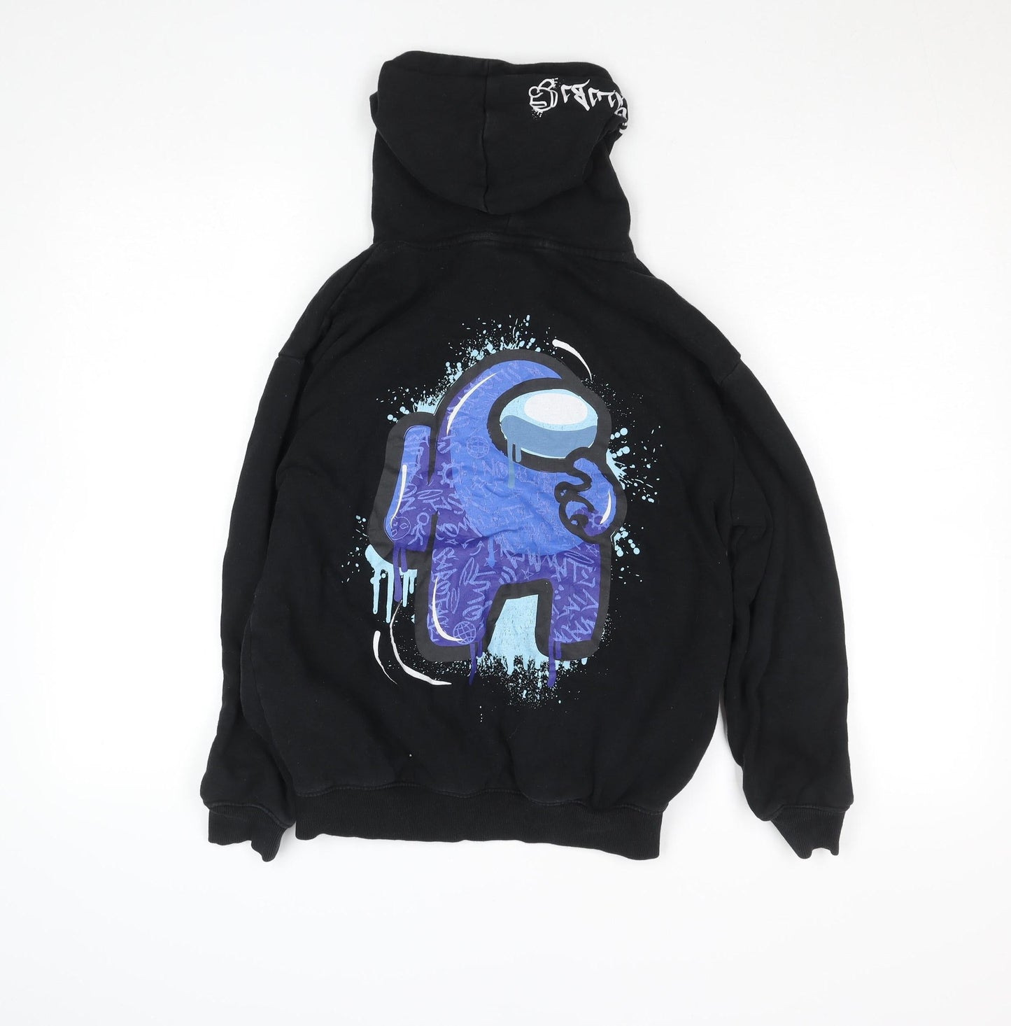 George Among Us Boys Black Pullover Hoodie 11-12 Years Cotton Blend