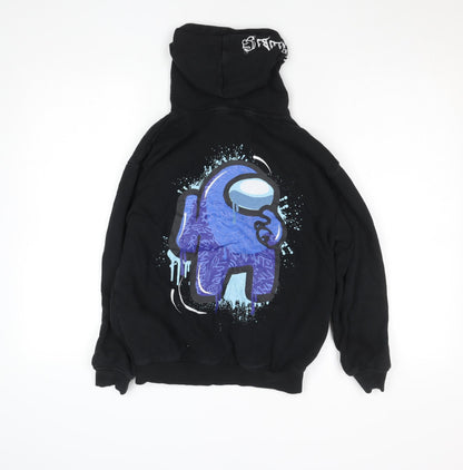 George Among Us Boys Black Pullover Hoodie 11-12 Years Cotton Blend