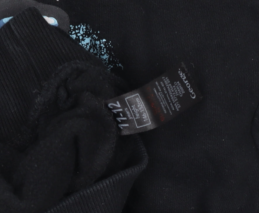 George Among Us Boys Black Pullover Hoodie 11-12 Years Cotton Blend