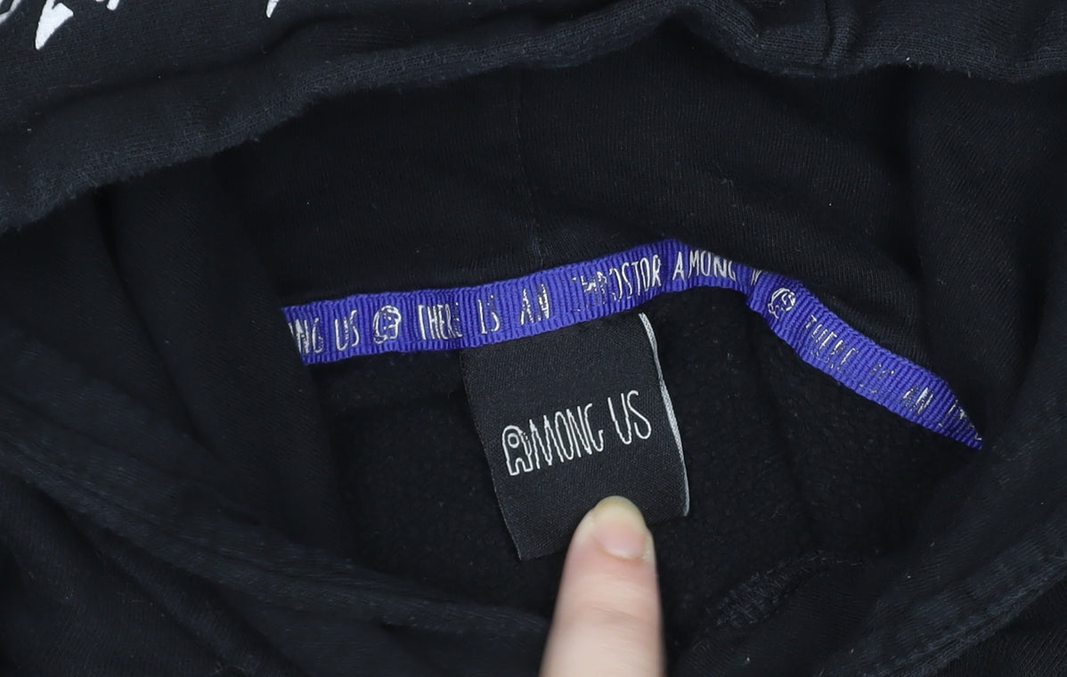 George Among Us Boys Black Pullover Hoodie 11-12 Years Cotton Blend