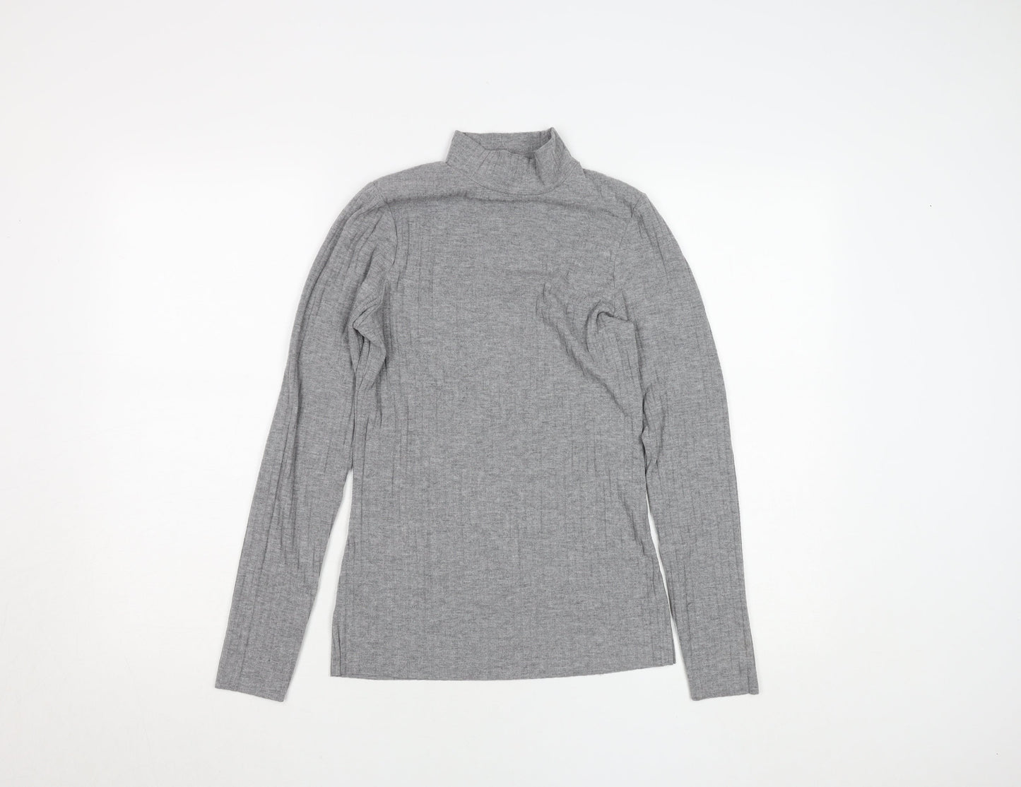 Womens UK Size 10 River Island Grey Basic T-Shirt