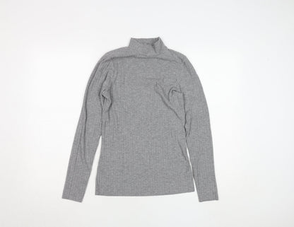 Womens UK Size 10 River Island Grey Basic T-Shirt