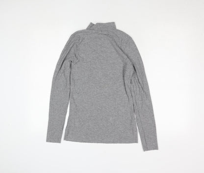 Womens UK Size 10 River Island Grey Basic T-Shirt
